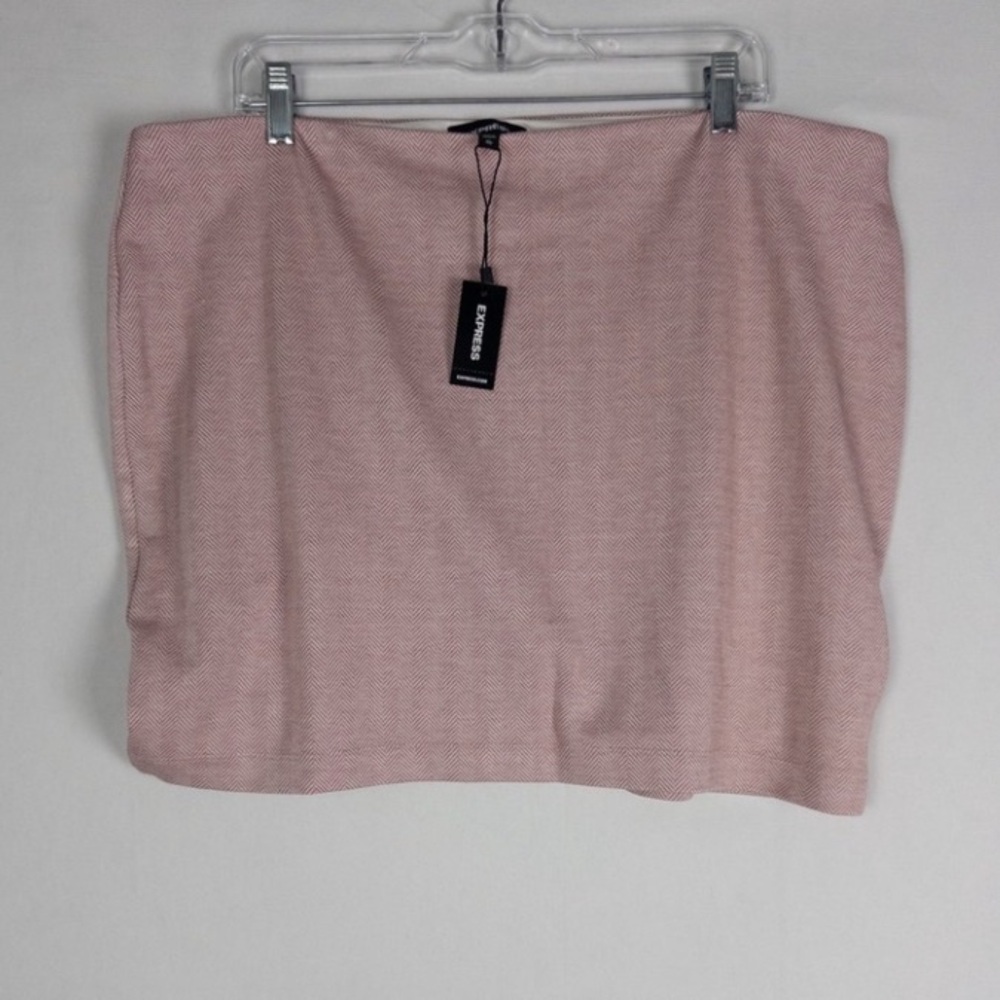 Express Pink Herringbone Mini Skirt